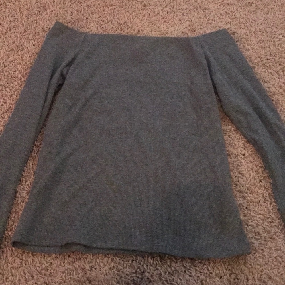 Gray off the shoulder sweater